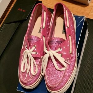 Size 10M Women's Sperry Pink Sparkle boat shoes